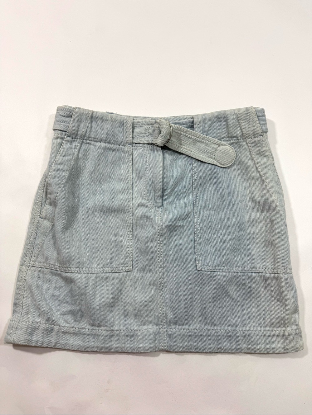 Akris Punto Sunbleached Denim A Line Skirt